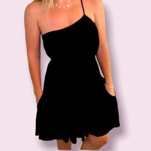 Olive Olivia One strap black dress